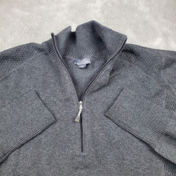 Eddie Bauer 1/4 Zip Sweater Womens XXL Charcoal Gray Long‎ Sleeve Mock Neck - Picture 1 of 7